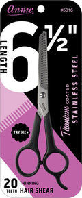 Annie Stainless Steel Thinning Shears 6.5 Inch, 1 Count, Black