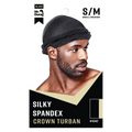 Mr. Durag Silky Spandex Crown Turban Small / Medium, 1 Count, Black