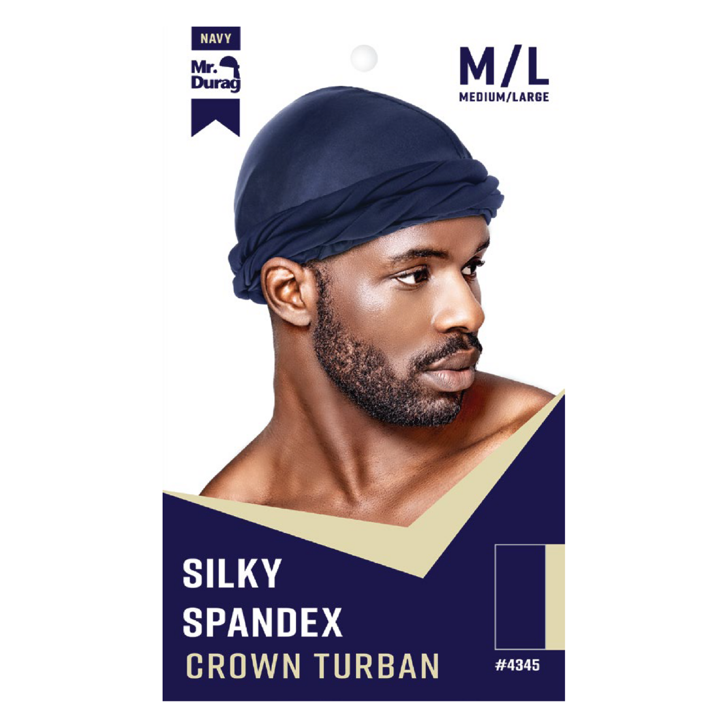 Mr. Durag Silky Spandex Crown Turban, 1 Count, Assorted Colors