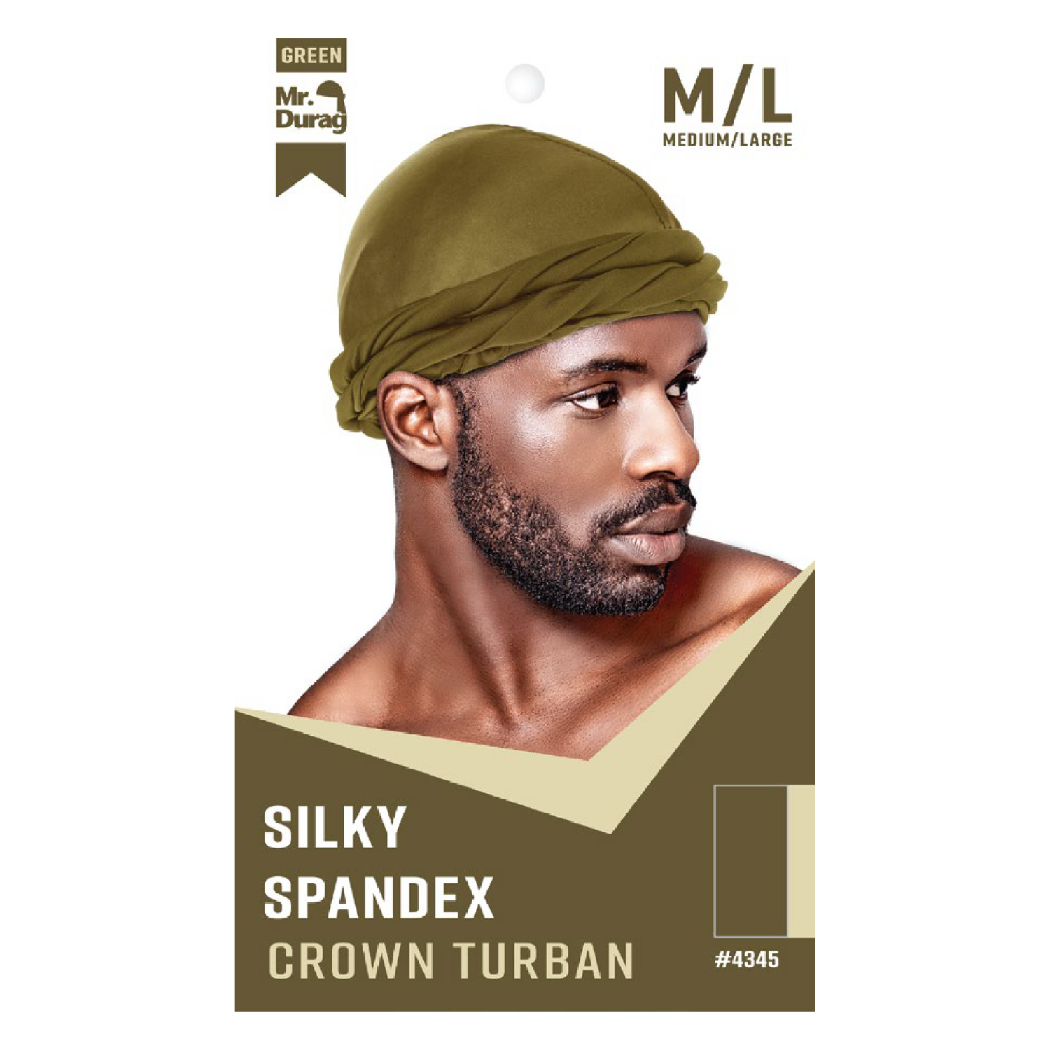 Mr. Durag Silky Spandex Crown Turban, 1 Count, Assorted Colors