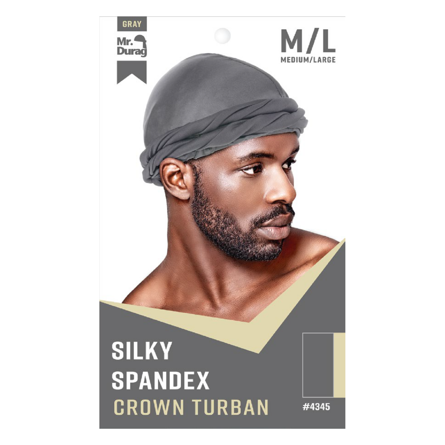 Mr. Durag Silky Spandex Crown Turban, 1 Count, Assorted Colors
