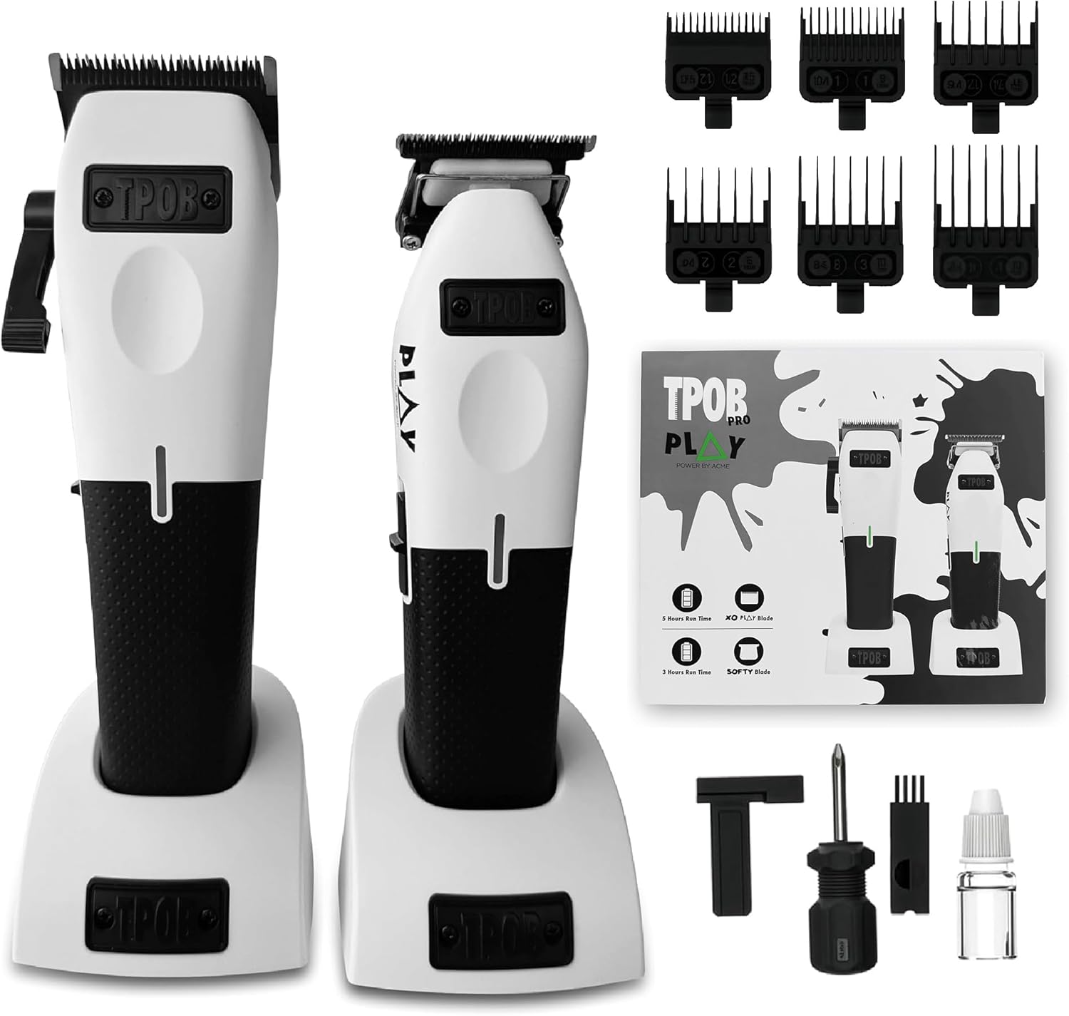 TPOB Play Barber Hair Clippers & Trimmer for Men 7500 RPM with Rubber Grips