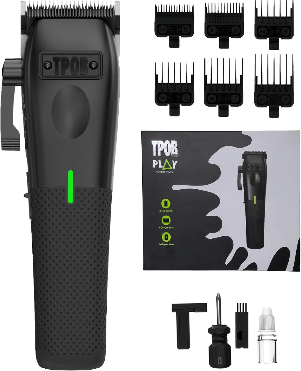 TPOB Play Barber Hair Clippers for Men 7500 RPM with Rubber Grips