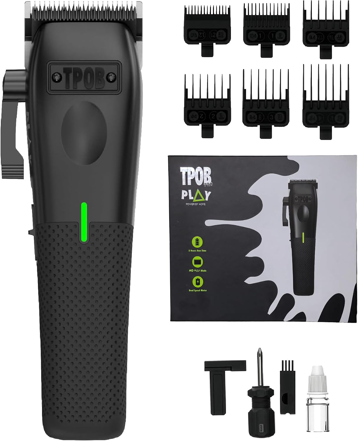 TPOB Play Barber Hair Clippers for Men 7500 RPM with Rubber Grips