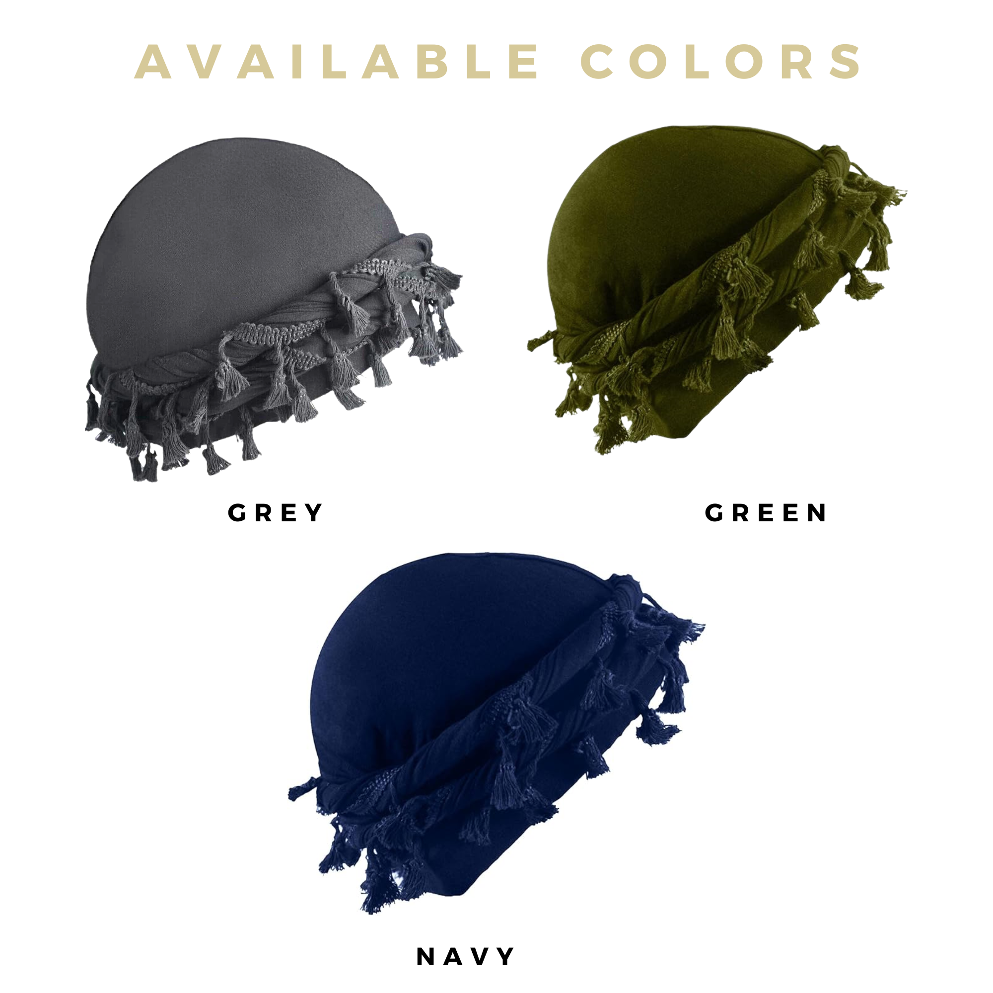 Mr. Durag Silky Spandex Crown Turban with Tassels Large / X-Large, 1 Count, Assorted Colors