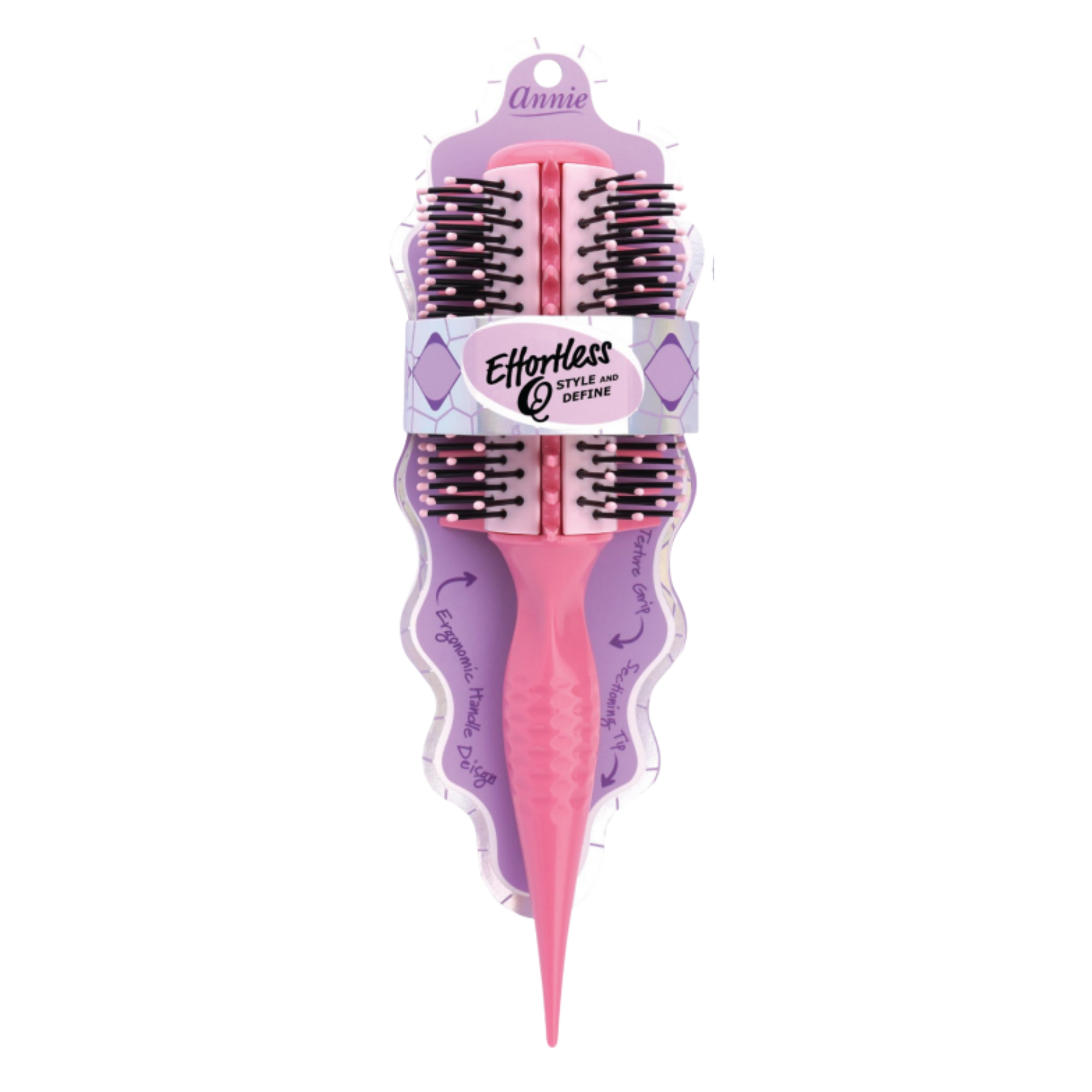 Annie Effortless Q Style & Define Brush Reinforced Bristles, 1 Count, Assorted Colors