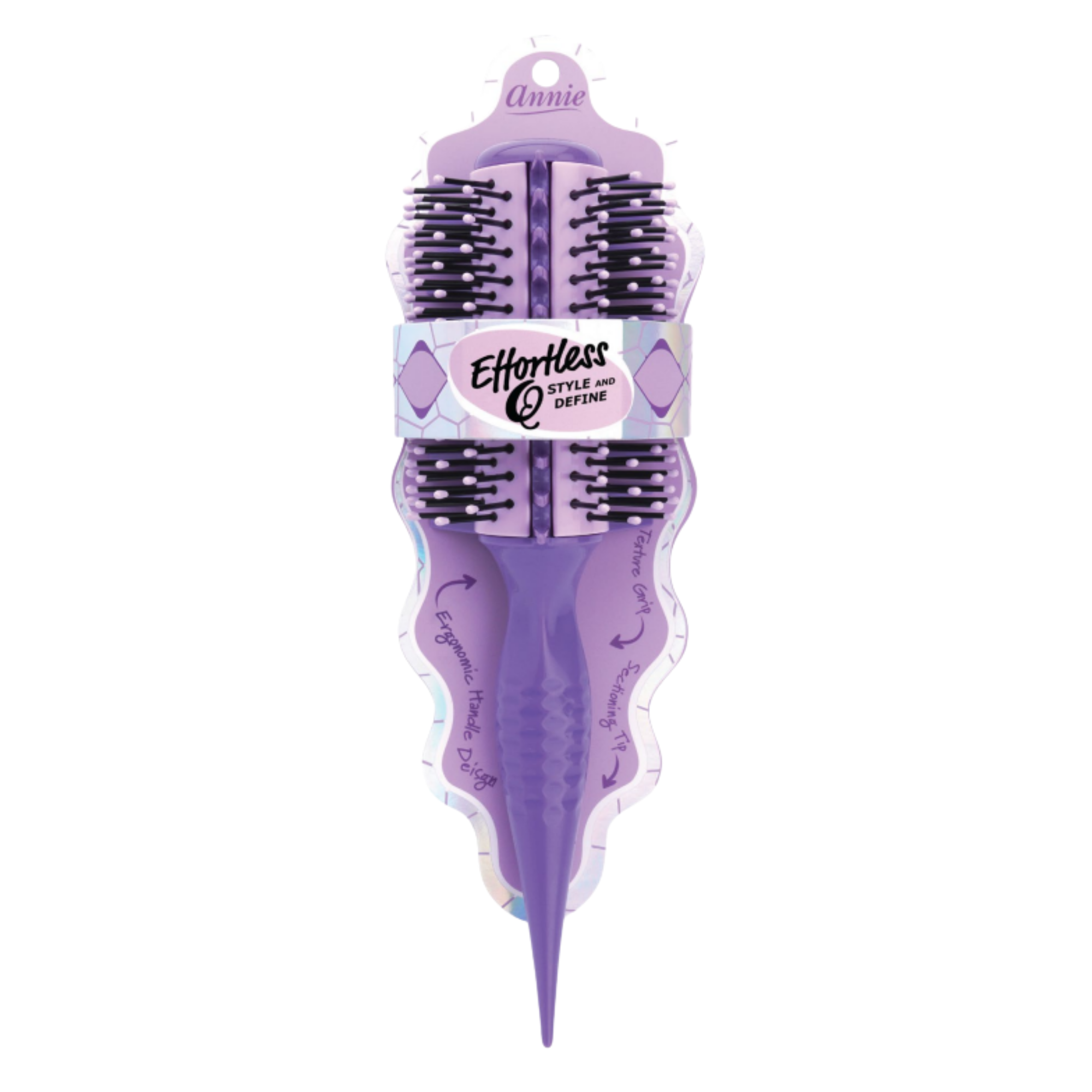 Annie Effortless Q Style & Define Brush Reinforced Bristles, 1 Count, Assorted Colors