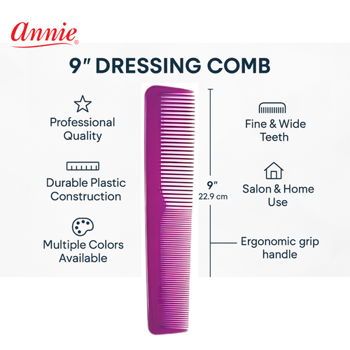 Annie Dressing Comb Bulk 9 Inch, 720 Count, Assorted Color