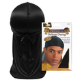 Mr. Durag Premium Deluxe Silky Durag, 1 Count, Black