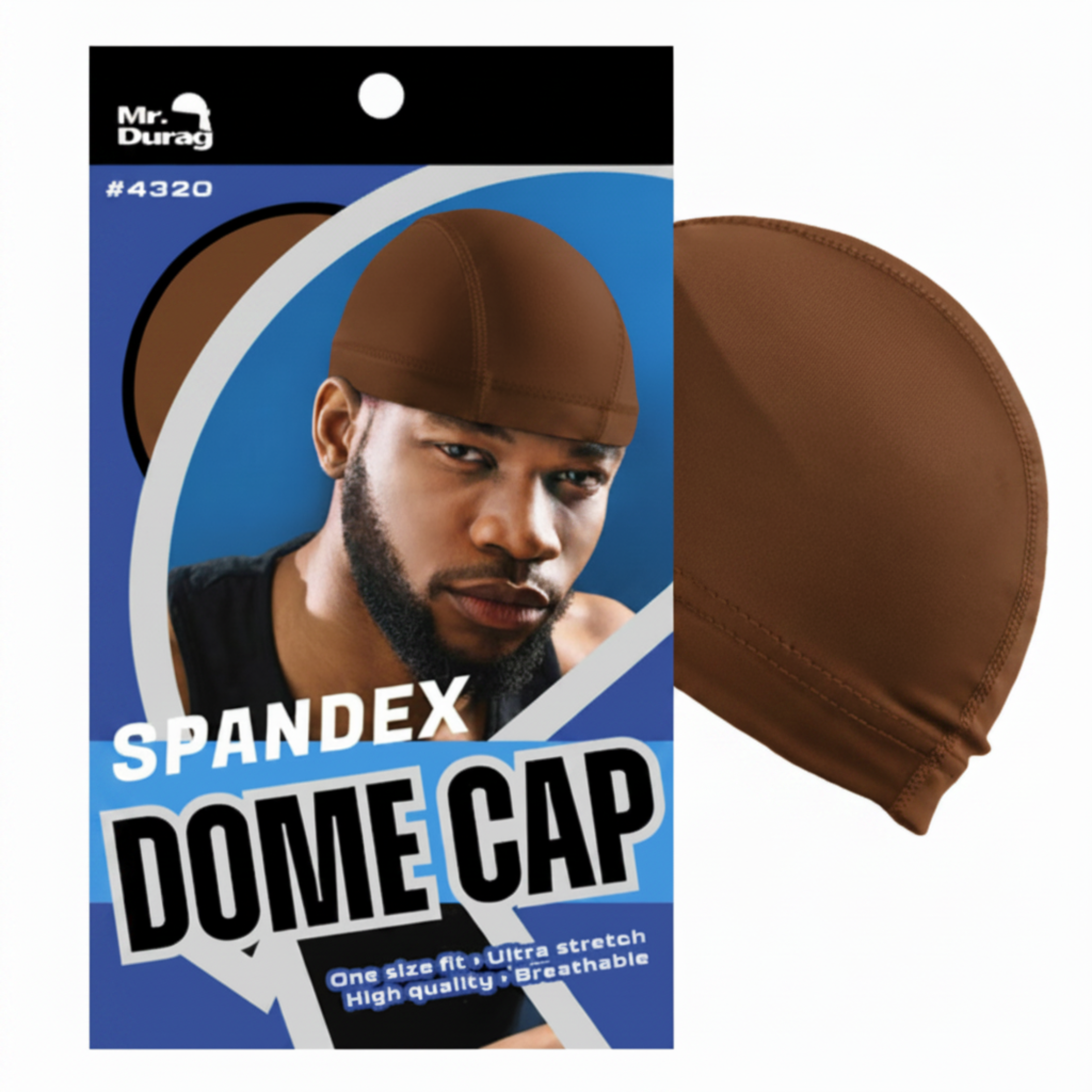 Mr. Durag Spandex Dome Cap, 1 Count, Assorted Colors