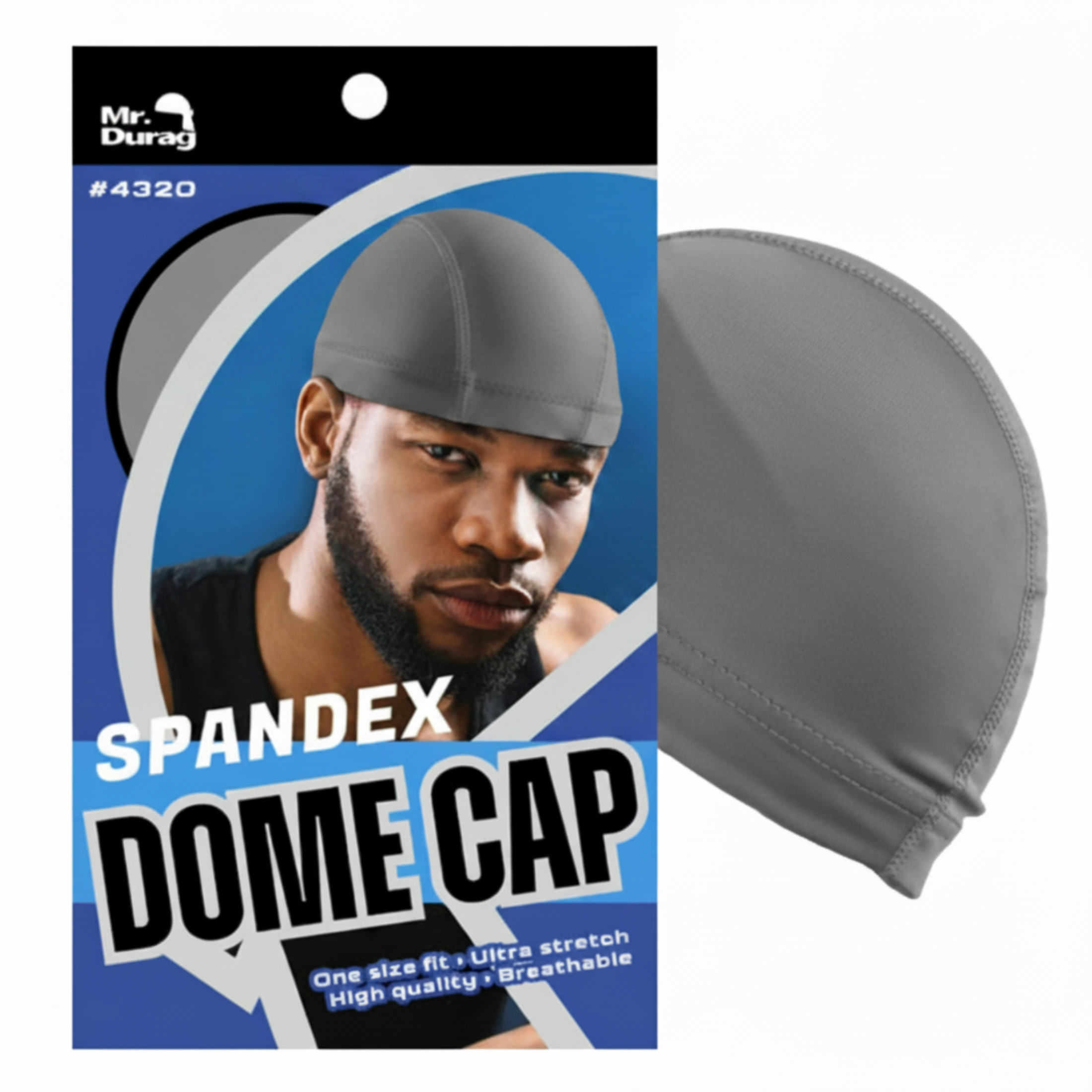 Mr. Durag Spandex Dome Cap, 1 Count, Assorted Colors