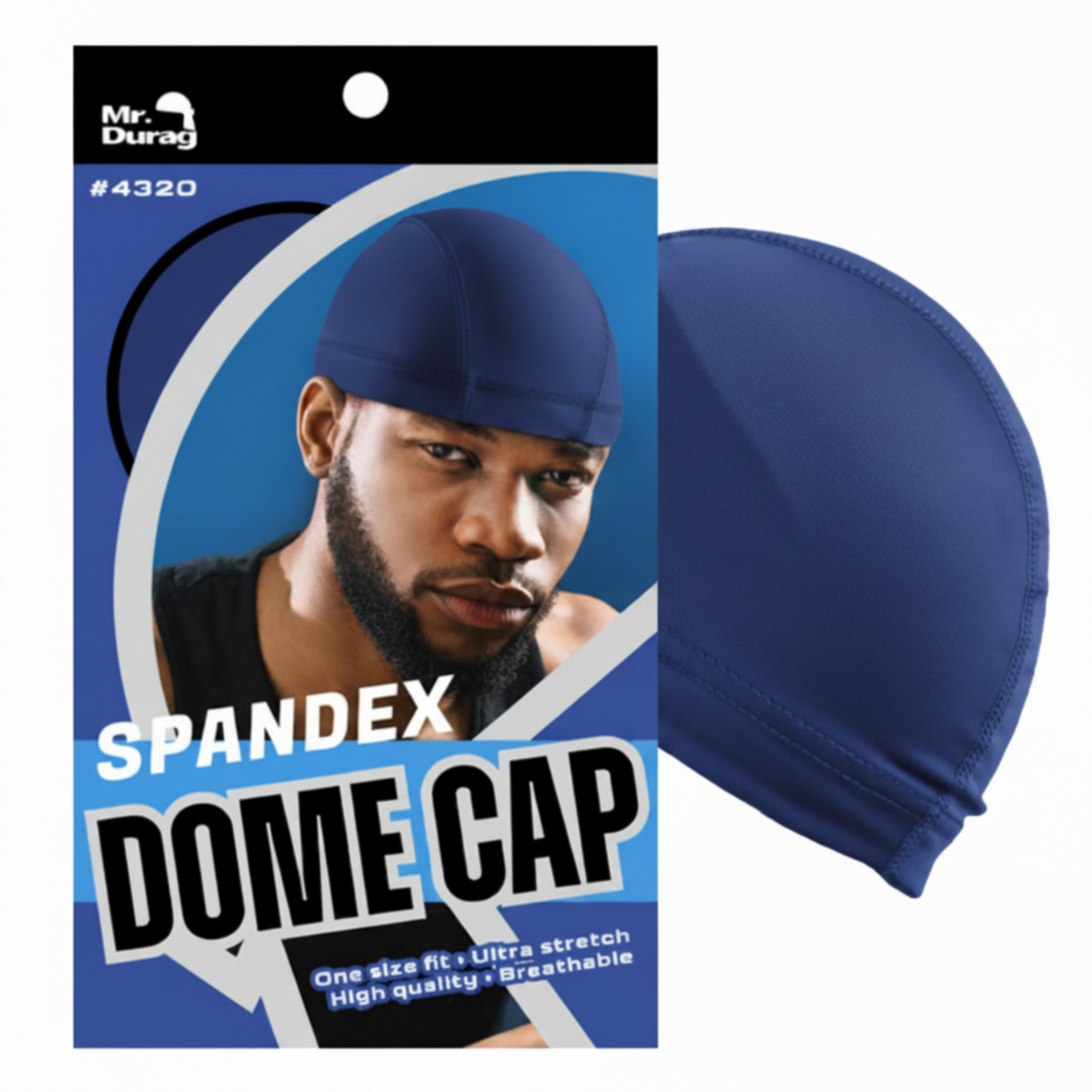 Mr. Durag Spandex Dome Cap, 1 Count, Assorted Colors