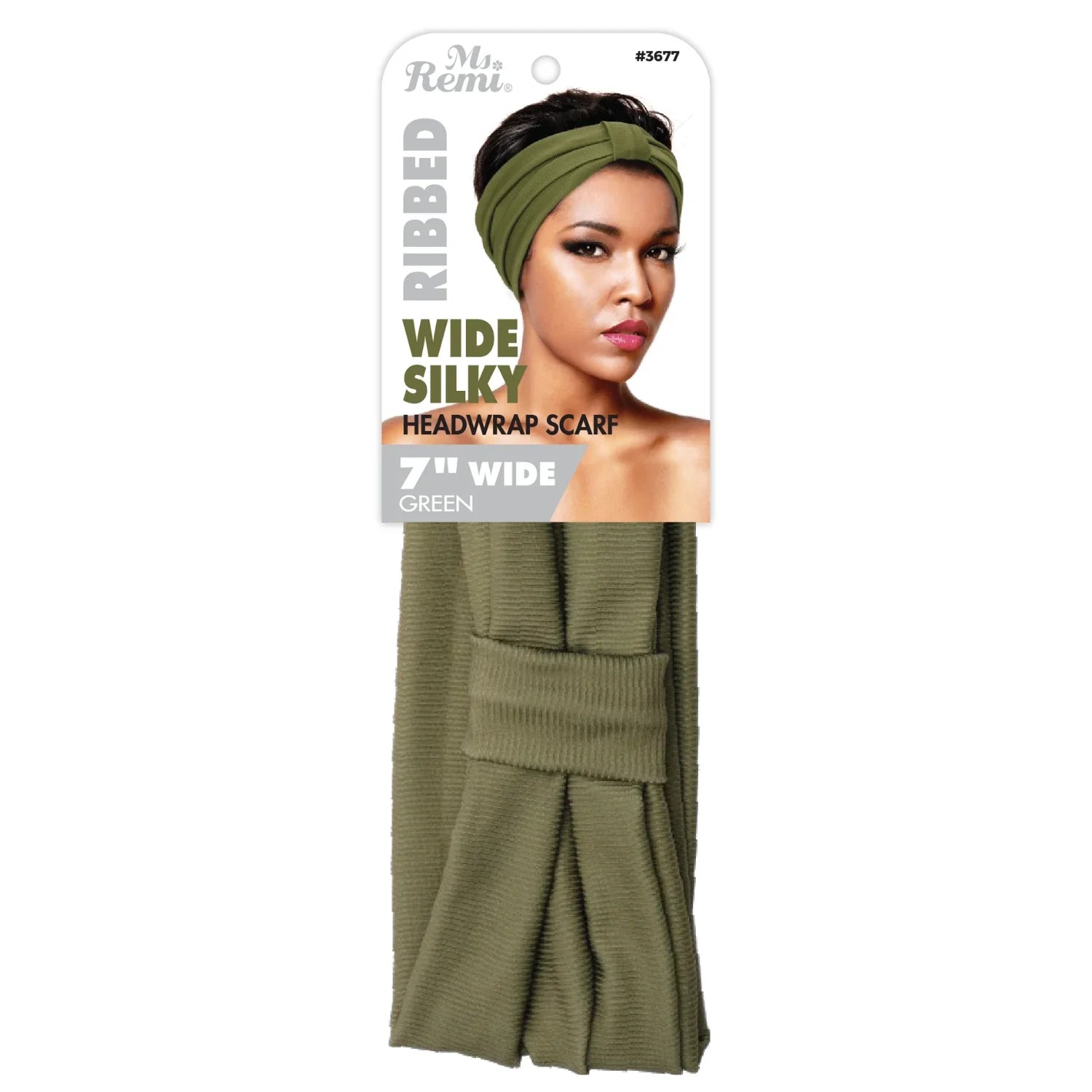 Ms. Remi Wide Silky Headwrap Scarf Ribbed, 1 Count, Assorted Colors