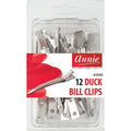 Annie Duck Bill Metal Hair Clips, 12 Count, Silver