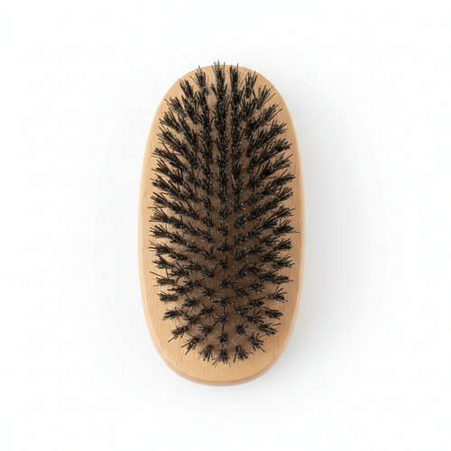 Annie Easy Style Hard Military Brush Boar & Nylon Bristle, 1 Count, Light Brown