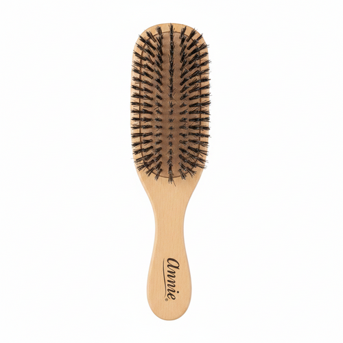 Annie Easy Style Hard Wave Brush Boar & Nylon Bristle, 1 Count, Light Brown
