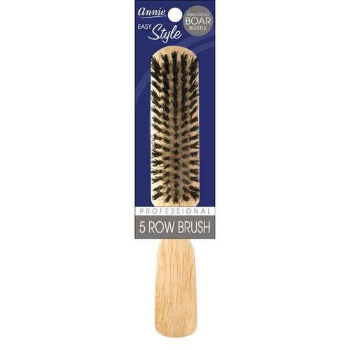 Annie Easy Style 5 Row Brush Boar & Nylon Bristle, 1 Count, Light Brown