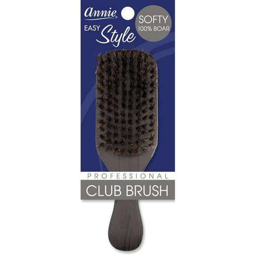 Annie Easy Style Soft Club Brush, 100% Boar Bristle, Black