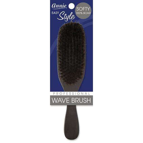 Annie Easy Style Soft Wave Brush, 100% Boar Bristle, Black