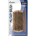 Annie Hard Wooden Military Brush & Comb Set, Boar & Nylon Bristle, Light Brown