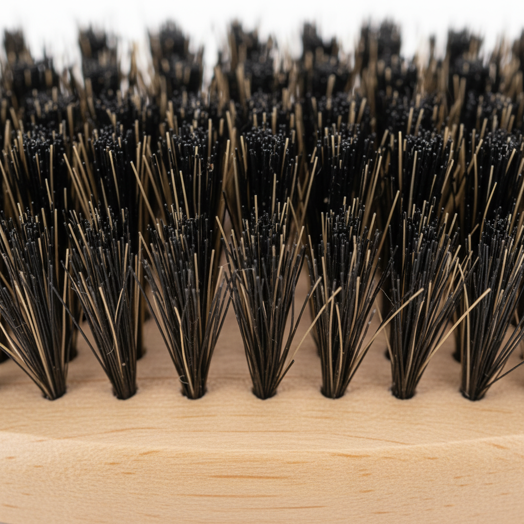 Annie Medium Wooden Wave Brush Boar & Nylon Bristle, 1 Count, Light Brown