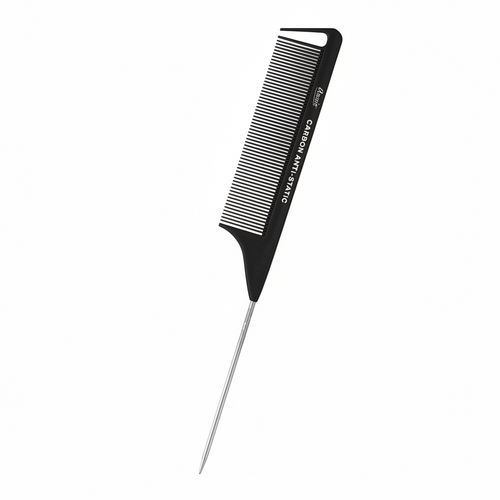 Annie Carbon Fiber Pin Tail Comb, 1 Count Section Comb, Black