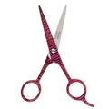 Annie Stainless Steel Straight Hair Shears 5.5 Inch, 1 Count, Pink Zebra