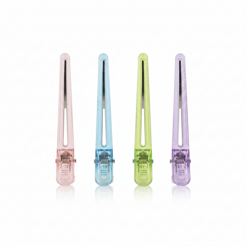 Annie Clear Section Hair Clips 4 Inch, 4 Count, Assorted Colors