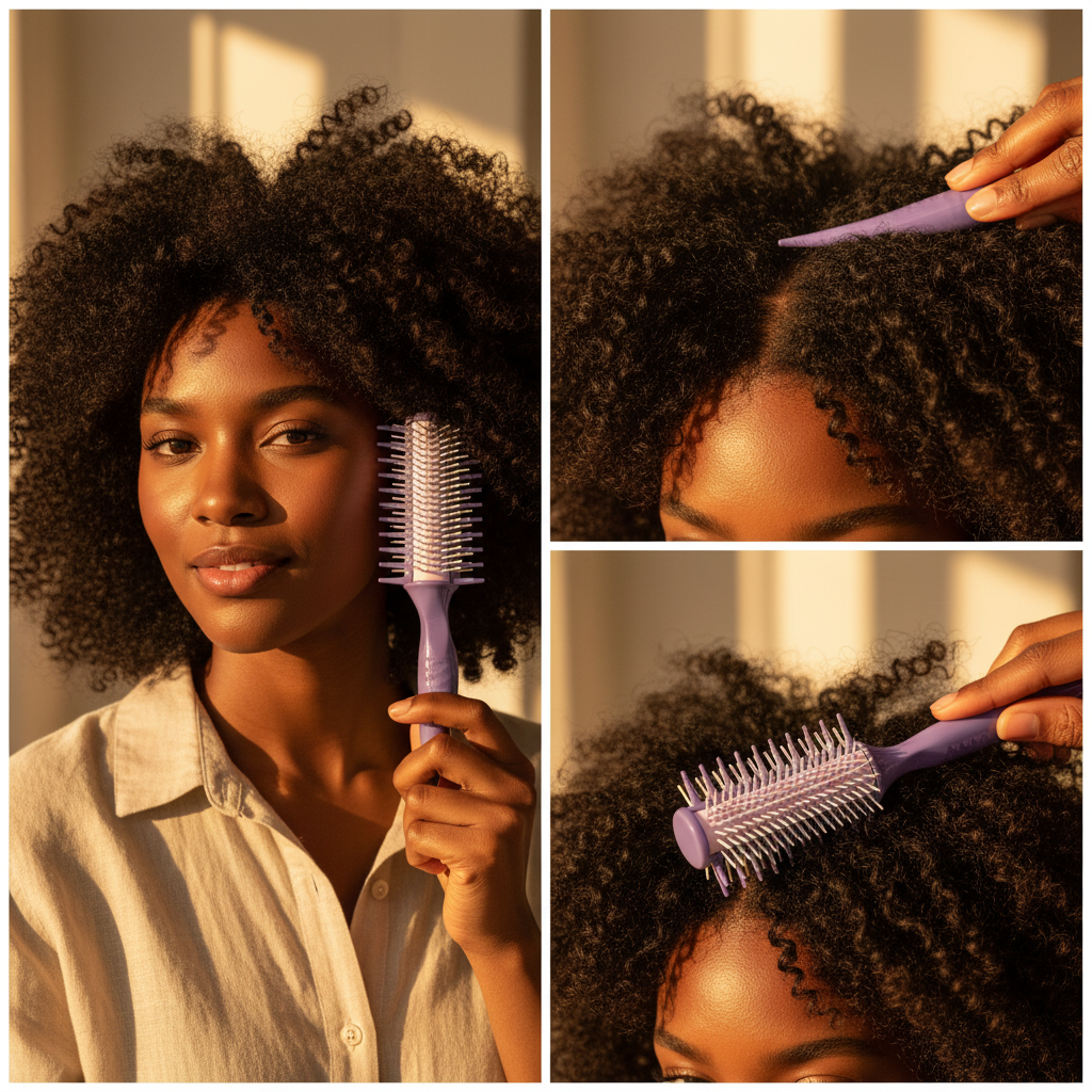 Annie Effortless Q Style & Define Brush Nylon Bristles, 1 Count, Assorted Colors