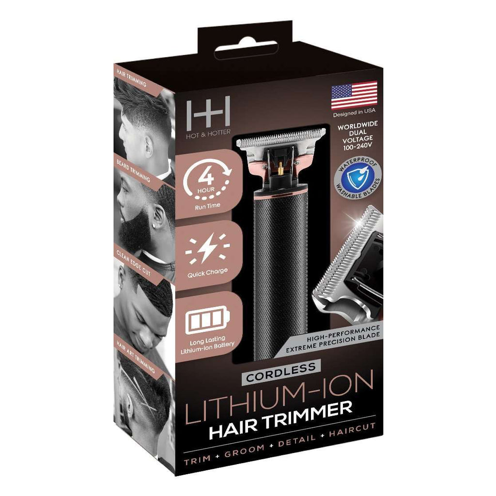 Hot & Hotter Cordless Lithium-Ion Hair Trimmer, 1 Count, Black