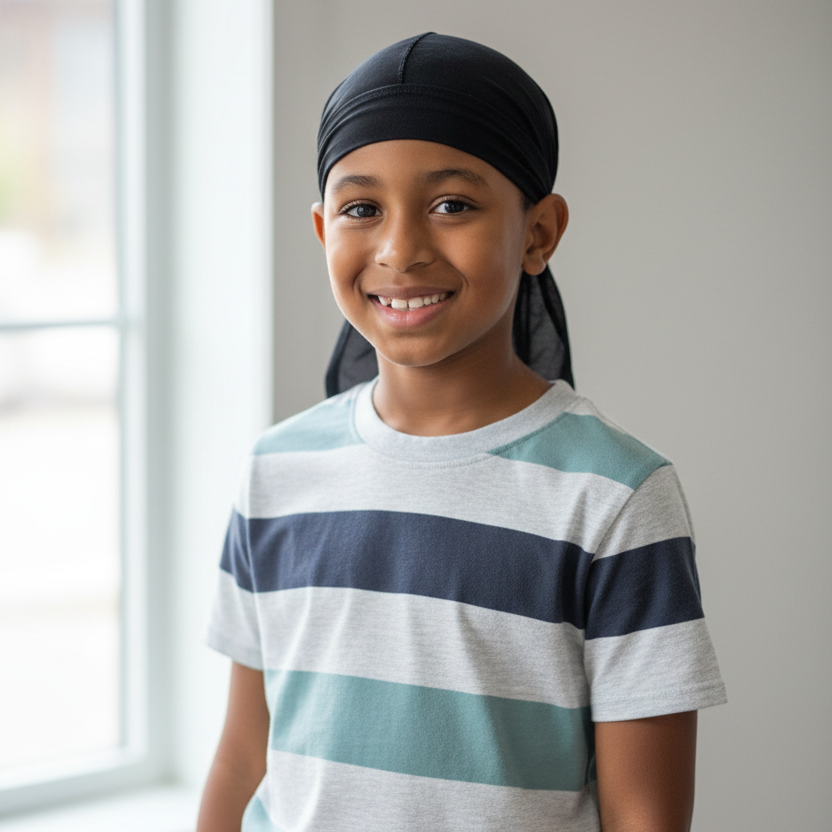 Annie Kids' Durag, 1 Count, Black
