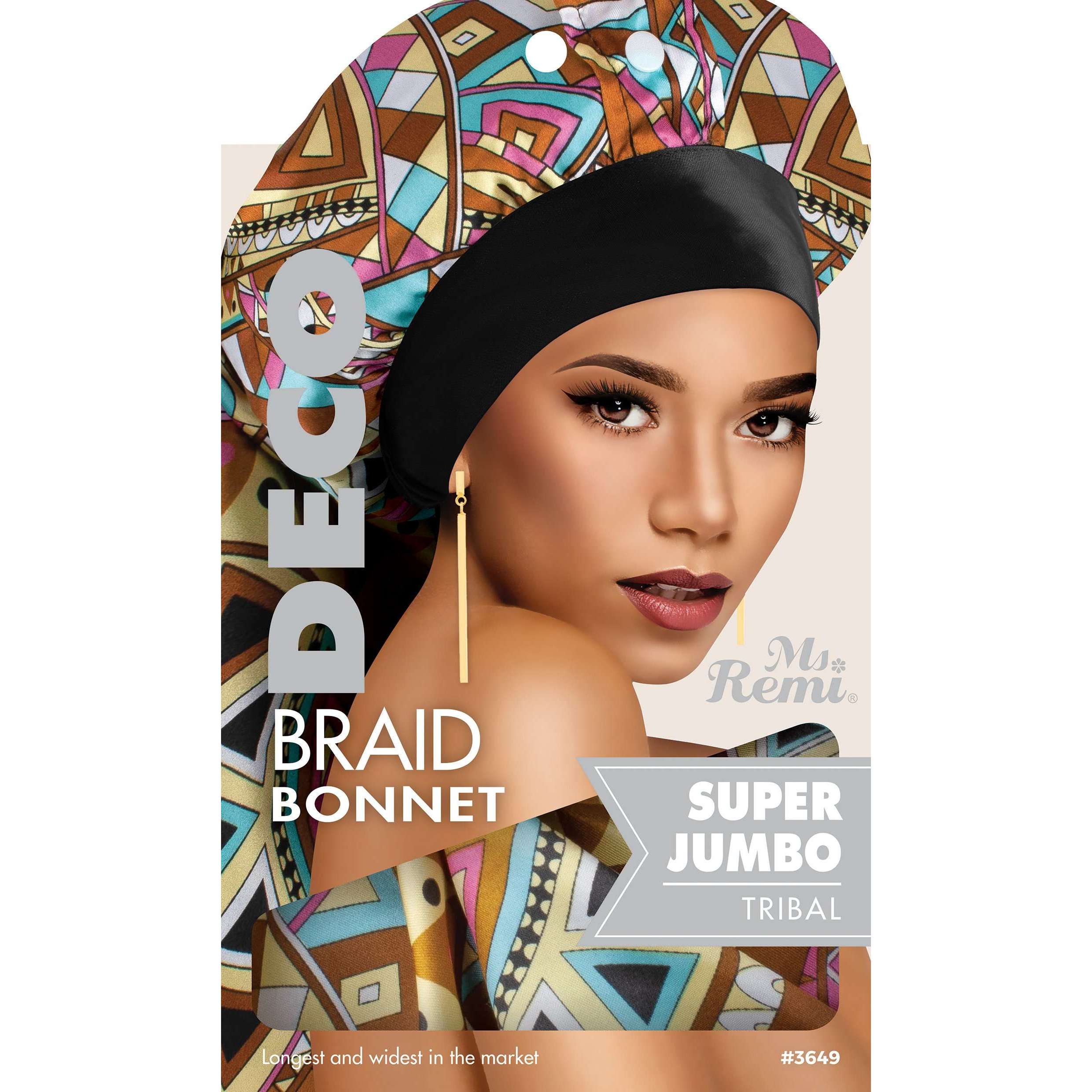 Ms. Remi Deco Silky Satin Braid Bonnet Super Jumbo, 1 Count, Assorted Patterns