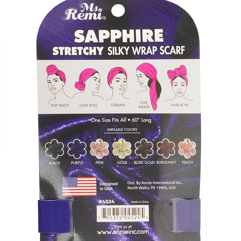 Ms. Remi Sapphire Silky Wrap Scarf 60 Inch, 1 Count, Assorted Colors
