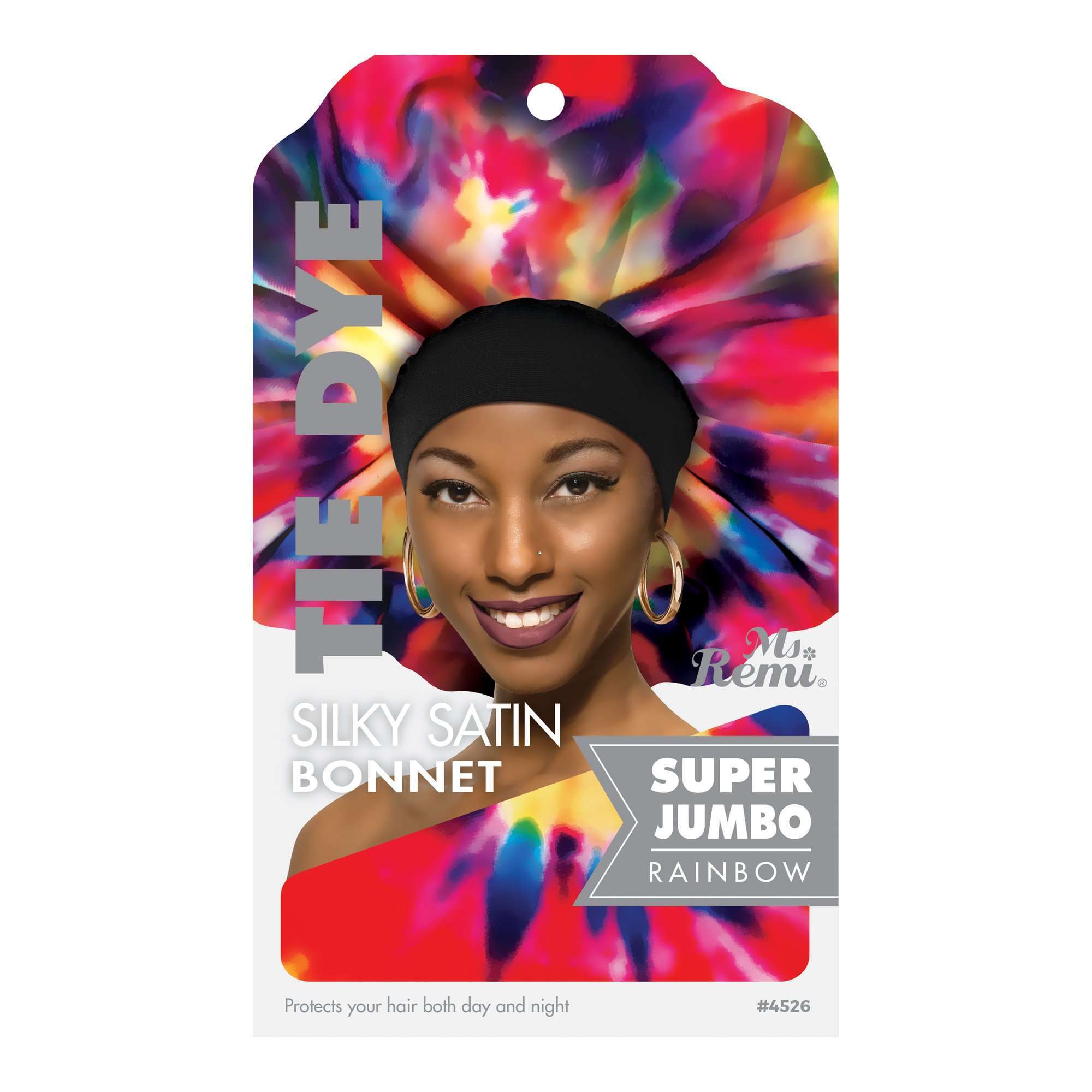 Ms. Remi Silky Satin Tie Dye Bonnet X-Jumbo, 1 Count, Assorted Colors