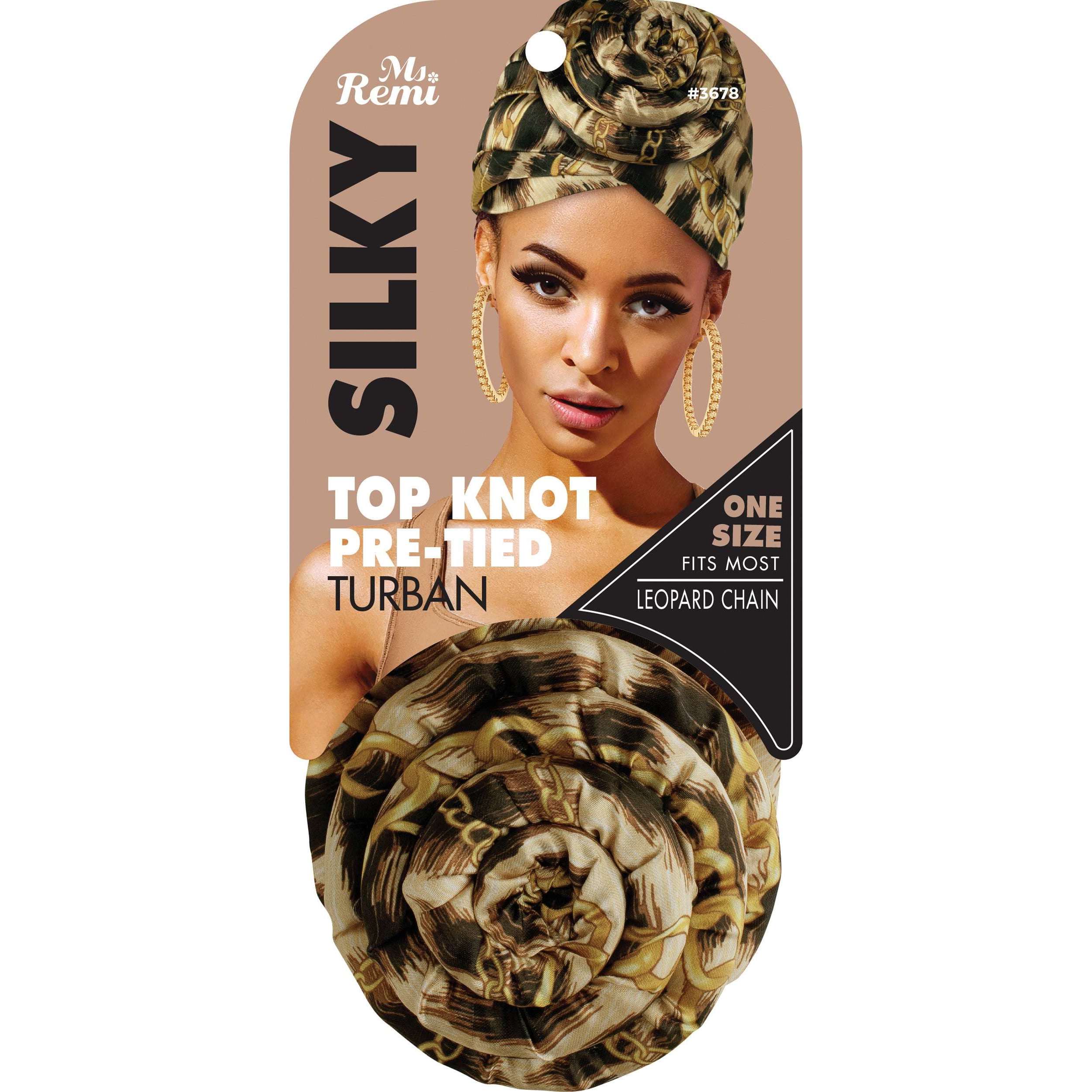 Ms. Remi Silky Top Knot Pre-Tied Turban, 1 Count, Assorted Patterns 2