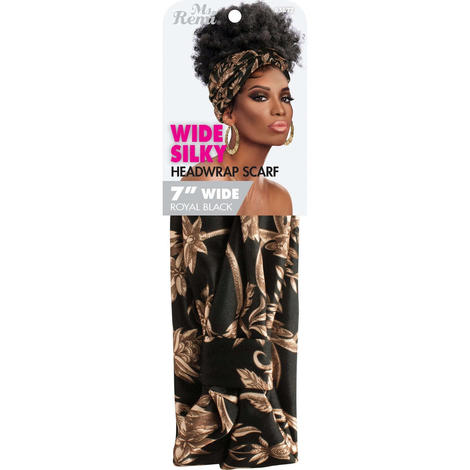 Ms. Remi Wide Silky Headwrap Scarf, 1 Count, Assorted Patterns